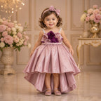 Blush Pink High - Low Party Dress party wear dress for girls - Luxaura Kidswear