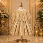 Champagne Gold Party Dress for Baby Girls party wear dress for girls - Luxaura Kidswear