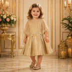 Champagne Gold Party Dress for Baby Girls party wear dress for girls - Luxaura Kidswear