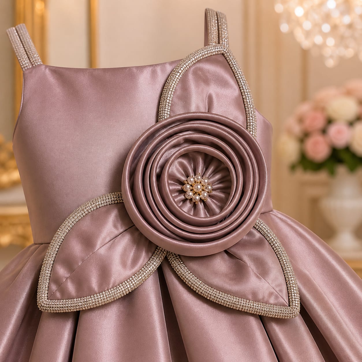 Coffee Brown Princess Party Dress party wear dress for girls - Luxaura Kidswear