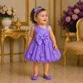 Lavender Royal Bow Party Dress with Matching Accessories party wear dress for girls - Luxaura Kidswear