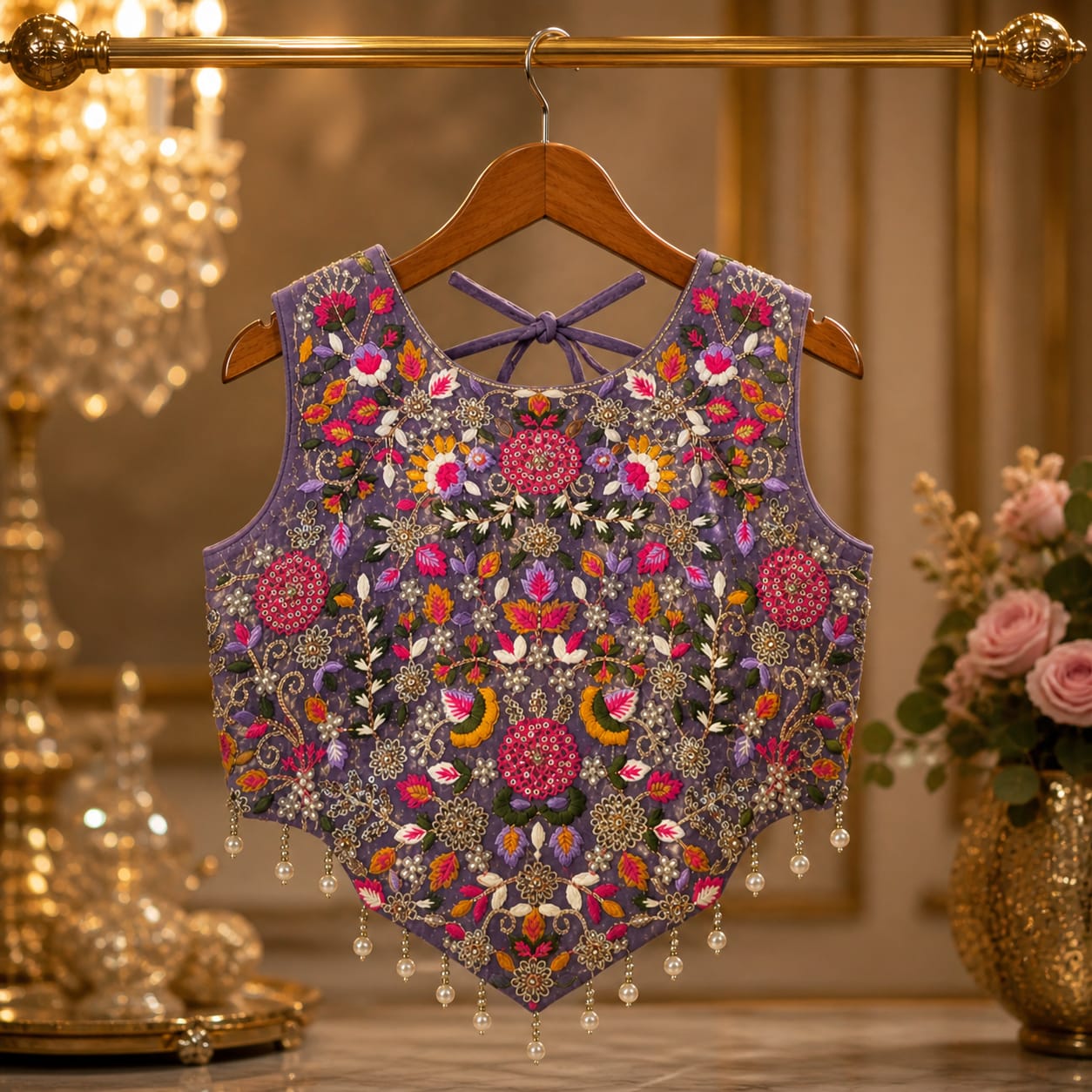 Lavender Royal Embroidered Palazzo Set with Dupatta party wear dress for girls - Luxaura Kidswear