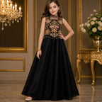 Luxaura Midnight Royal Embroidered Palazzo Set with Dupatta party wear dress for girls - Luxaura Kidswear