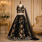 Midnight Royale Luxury Girls Lehenga Set with Dupatta party wear dress for girls - Luxaura Kidswear