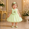 Mint Green Blossom Luxury Party Dress for Girls with Mtching Accessories party wear dress for girls - Luxaura Kidswear