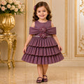 Onion Pink Layered Frill Party Dress party wear dress for girls - Luxaura Kidswear