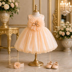 Peach Blossom Luxury Party Dress for Girls party wear dress for girls - Luxaura Kidswear
