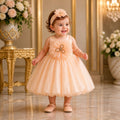 Peach Blossom Luxury Party Dress for Girls party wear dress for girls - Luxaura Kidswear
