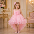 Pink Princess High - low Party Dress party wear dress for girls - Luxaura Kidswear