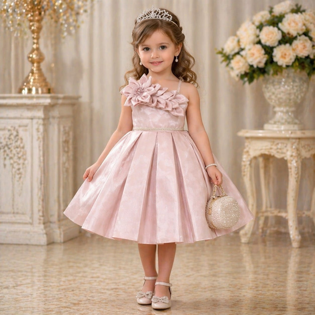 Royal Blush Bloom Party Dress party wear dress for girls - Luxaura Kidswear