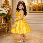 Royal Golden Bloom Party Dress party wear dress for girls - Luxaura Kidswear