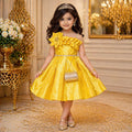 Royal Golden Bloom Party Dress party wear dress for girls - Luxaura Kidswear