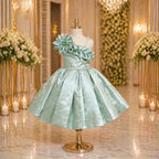 Royal Mint Bloom Party Dress party wear dress for girls - Luxaura Kidswear