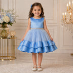 Sky Blue Princess Party Dress party wear dress for girls - Luxaura Kidswear
