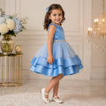 Sky Blue Princess Party Dress party wear dress for girls - Luxaura Kidswear